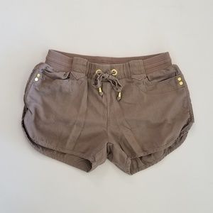 Brown Linen Shorts by Love Tree